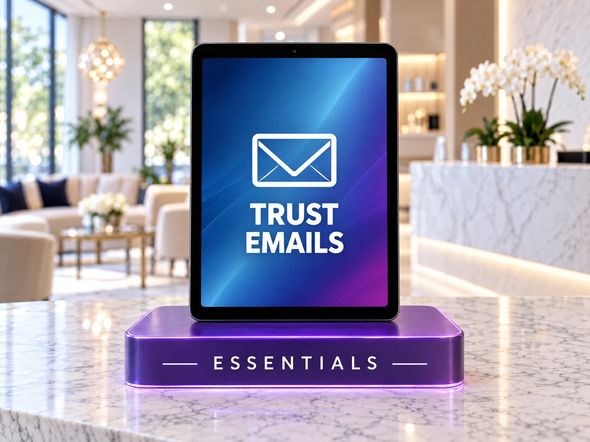 Trust Emails tablet matching the Authority + Trust Essentials collection
